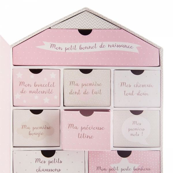 Coffret naissance 10 tiroirs Maison - Modèle aléatoire