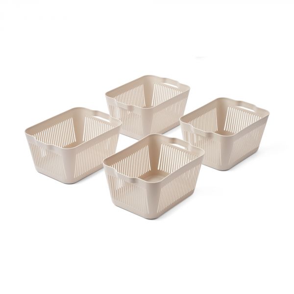 Lot de 4 paniers de rangement Makeeva Sandy