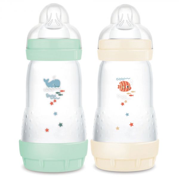 Lot de 2 biberons Anti-colique 260ml Easy Start Menthe et Coton