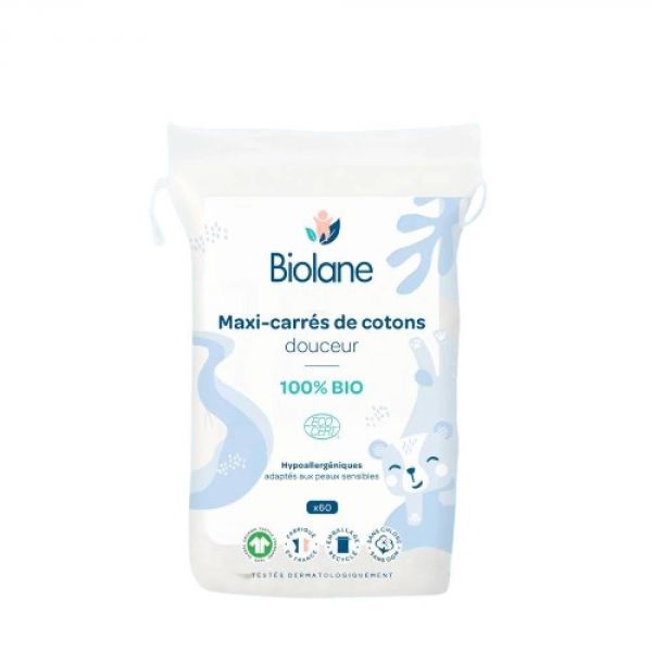 Maxi carrés de cotons bio x60