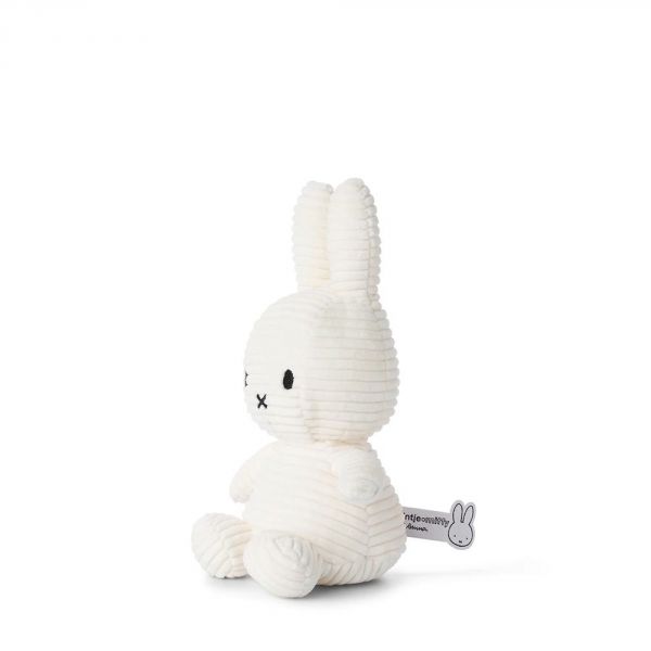 Peluche lapin Miffy velours côtelé éco 23 cm Blanc