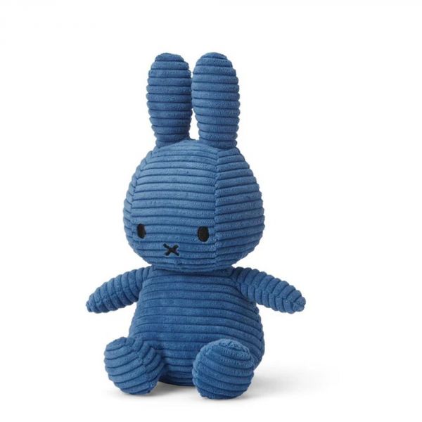 Peluche lapin Miffy velours côtelé éco 23 cm Bleu cobalt