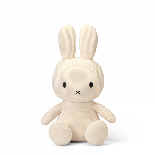 Peluche lapin Miffy velours côtelé éco 50 cm Blanc