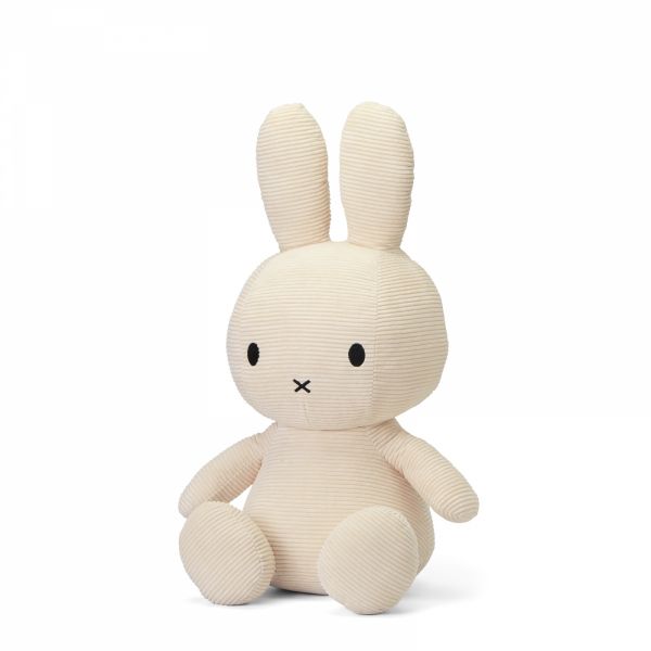 Peluche lapin Miffy velours côtelé éco 50 cm Blanc