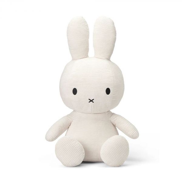 Peluche géante lapin Miffy velours côtelé éco 70 cm Blanc