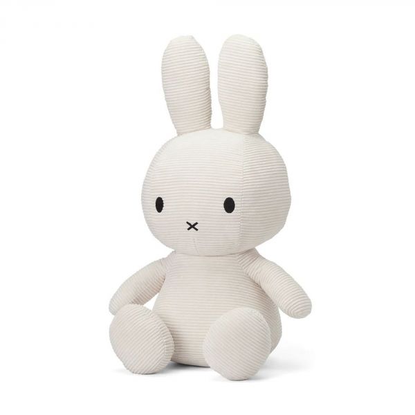 Peluche géante lapin Miffy velours côtelé éco 70 cm Blanc