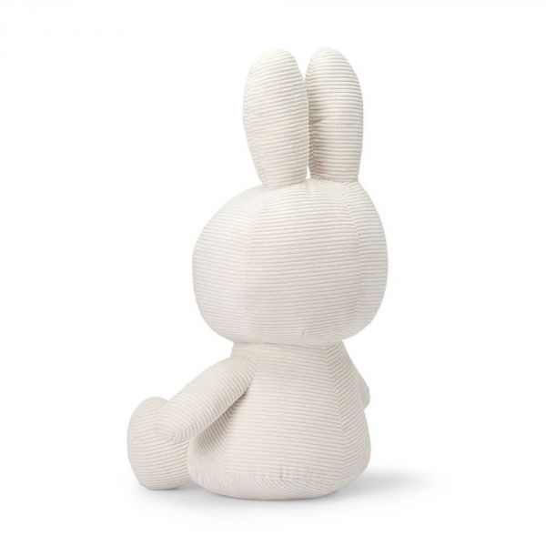 Peluche géante lapin Miffy velours côtelé éco 70 cm Blanc