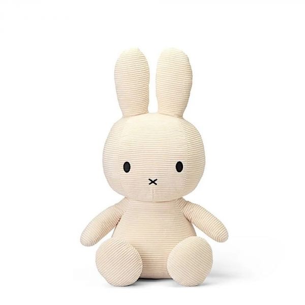 Peluche géante lapin Miffy velours côtelé éco 70 cm Blanc