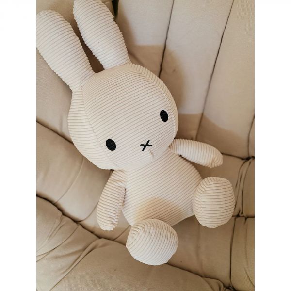 Peluche géante lapin Miffy velours côtelé éco 70 cm Blanc