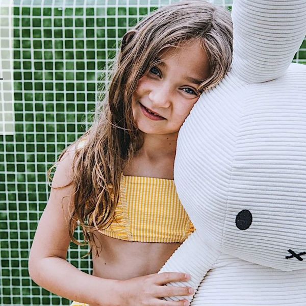 Peluche géante lapin Miffy velours côtelé éco 70 cm Blanc