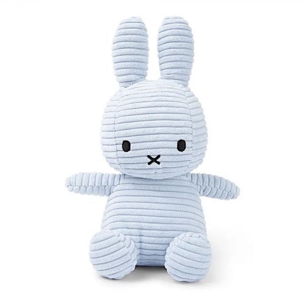 Peluche lapin Miffy velours côtelé éco 23 cm Bleu glace