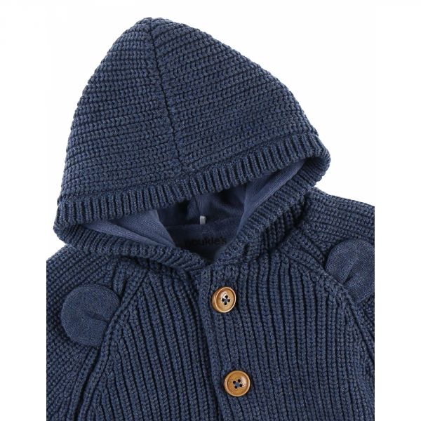 Mantelet tricot bio Navy 1 mois