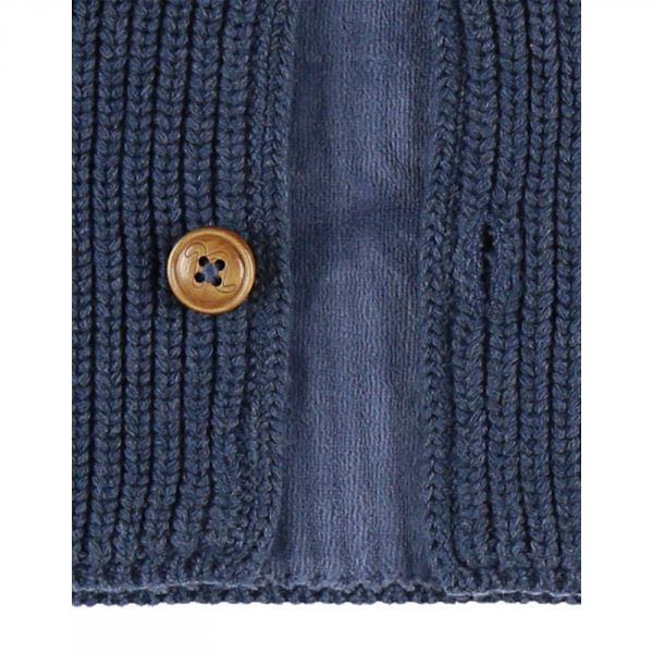 Mantelet tricot bio Navy 1 mois