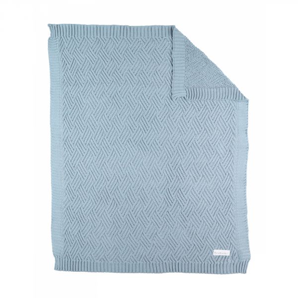 Couverture en tricot 75x100cm ice blue - Mix and match