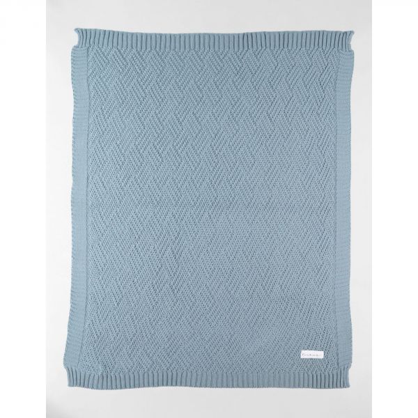 Couverture en tricot 75x100cm ice blue - Mix and match