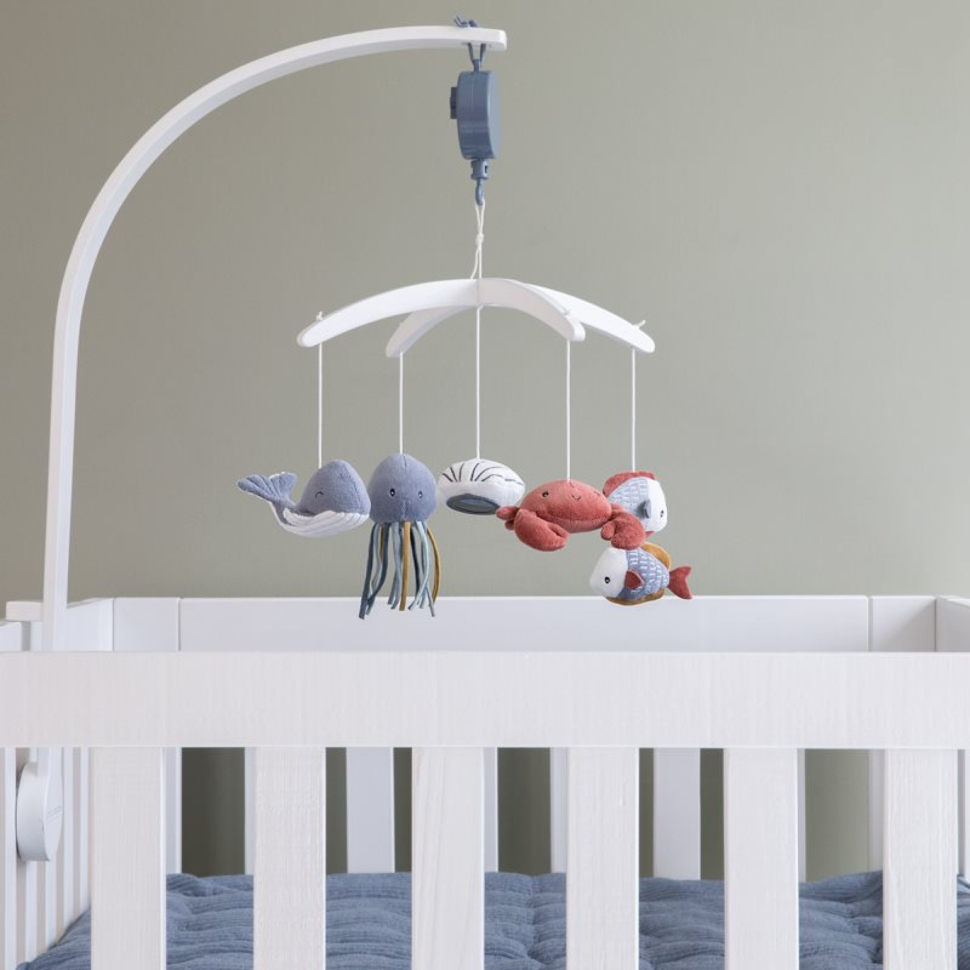 Little Dutch Mobile Musical En Bois Blanc Ocean Bleu Made In Bebe