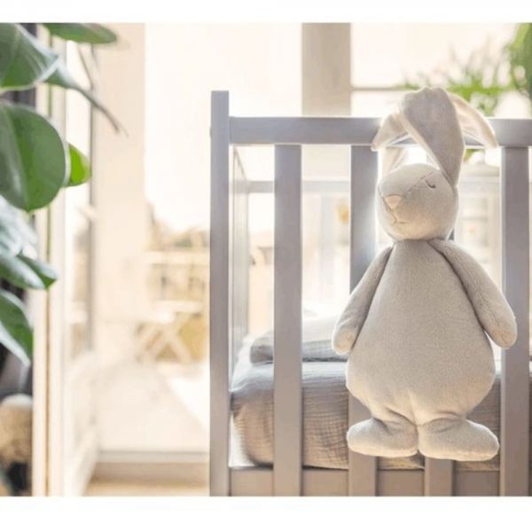 Peluche Veilleuse Lapin Gris et Rose