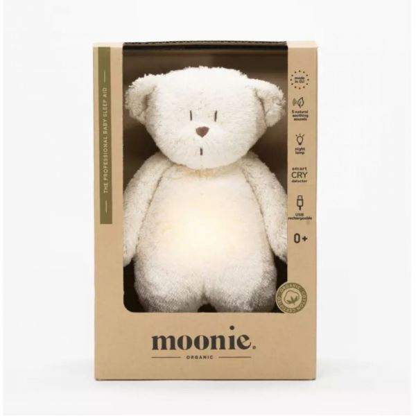 Peluche Veilleuse Ourson Nature Bio Blanc Polaire