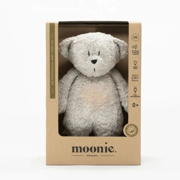 Peluche Veilleuse Ours Nature Bio Gris Minéral