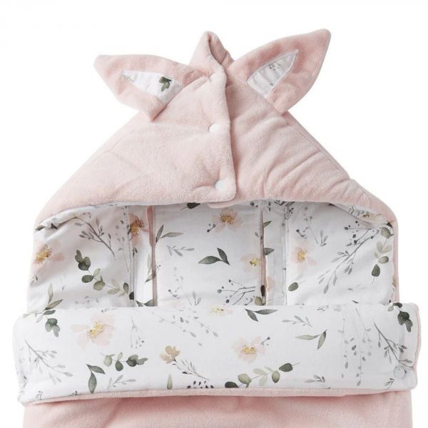 Nid d'ange coton doublé Sherpa  - Blush imprimé Sweet Garden