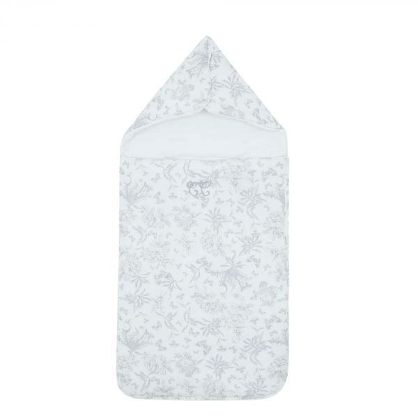 Nid d'ange Toile de Jouy gris 41 x 85 cm