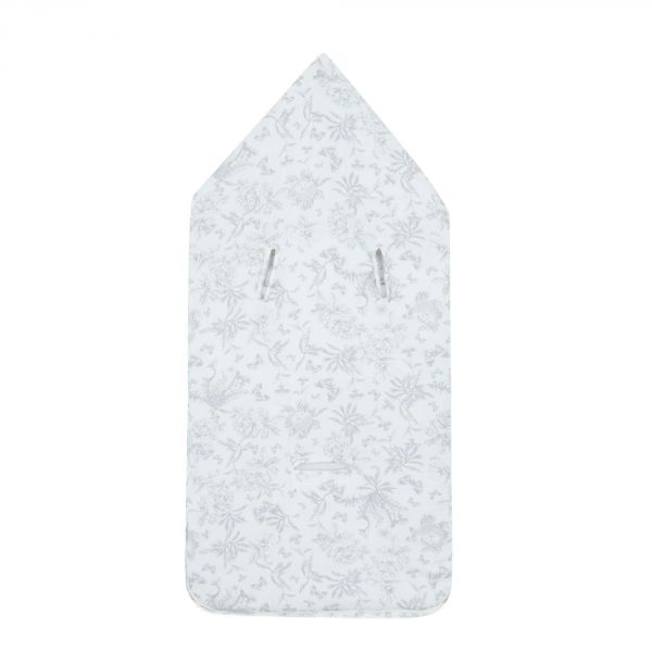 Nid d'ange Toile de Jouy gris 41 x 85 cm