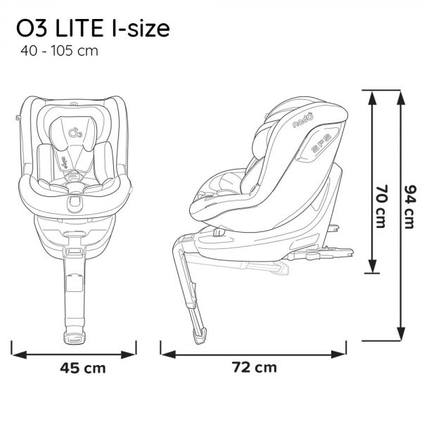 Siège auto pivotant O3 Lite 360° isofix crème i-Size