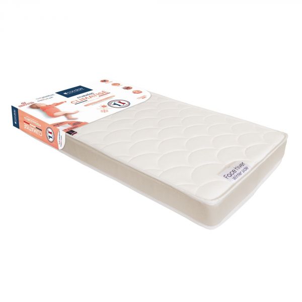 Pack Matelas bébé climatisé + alèse blanc + drap housse blanc - 60x120 cm