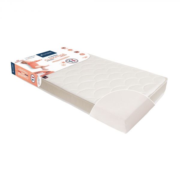 Pack Matelas bébé climatisé + alèse blanc + drap housse blanc - 60x120 cm