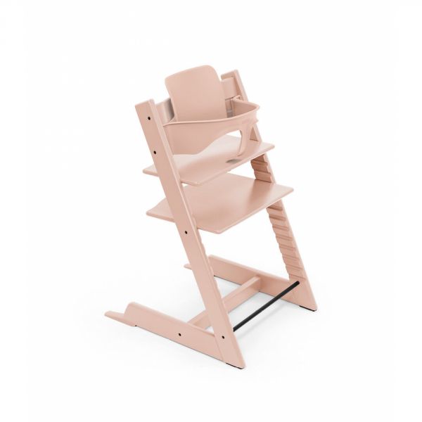 Pack chaise haute Tripp Trapp + baby set + tablette Rose poudré