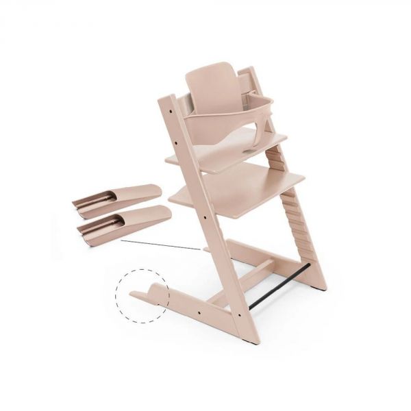 Pack chaise haute Tripp Trapp + baby set + tablette Rose poudré