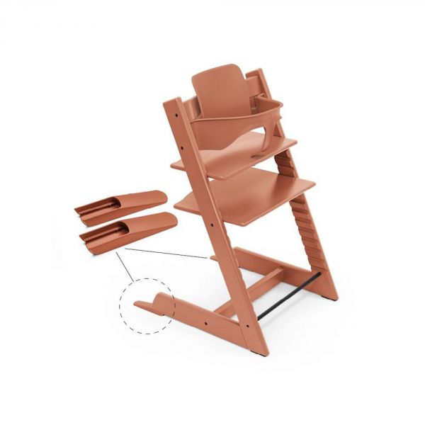 Pack chaise haute Tripp Trapp + baby set + tablette Terracotta