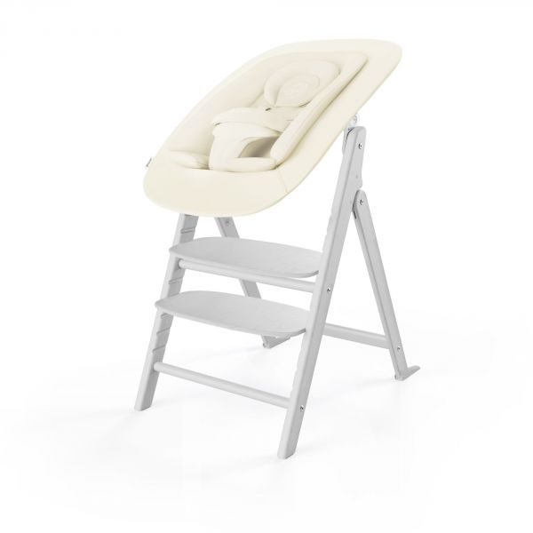 Chaise haute pliante évolutive Click & Fold 4-en-1 All White