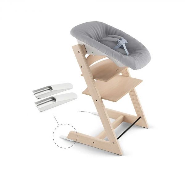 Pack complet Chaise haute Tripp Trapp Naturel + Newborn set + Tablette (harnais et baby set offert)