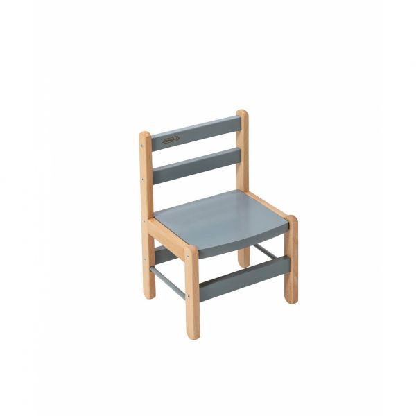 Table enfant Gabriel + Chaise basse Louise Hybride bleu gris