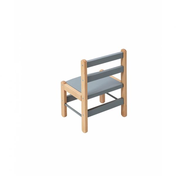 Table enfant Gabriel + Chaise basse Louise Hybride bleu gris