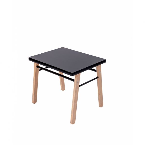 Table enfant Gabriel + Chaise basse Louise Hybride noir