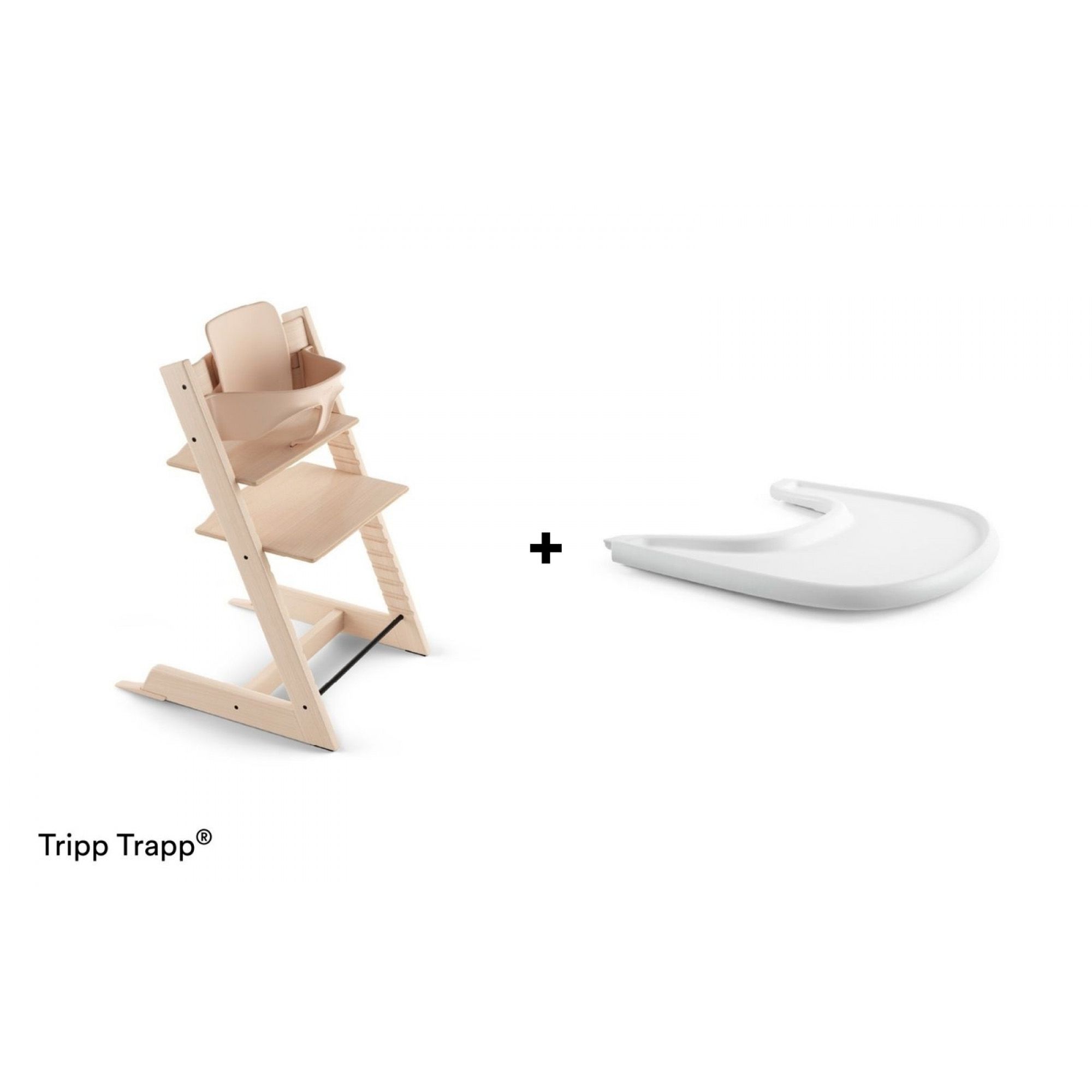 Pack chaise haute Tripp Trapp + baby set + tablette Naturel - Made