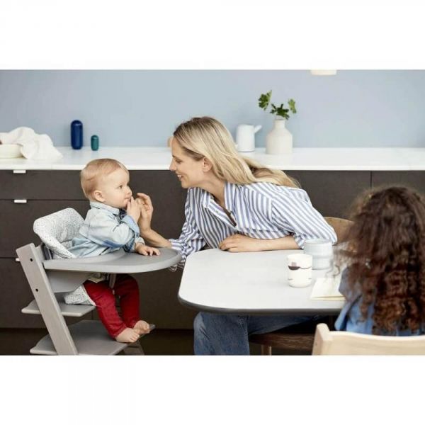 Pack chaise haute Tripp Trapp + baby set + tablette Blanchi