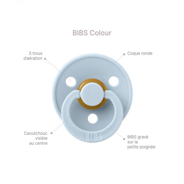Pack 2 tétines Bibs Colour Phosphorescentes - Blush/Vanille par