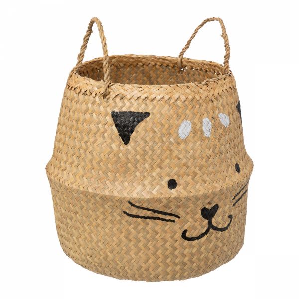 Panier de rangement pliant roseau Chat