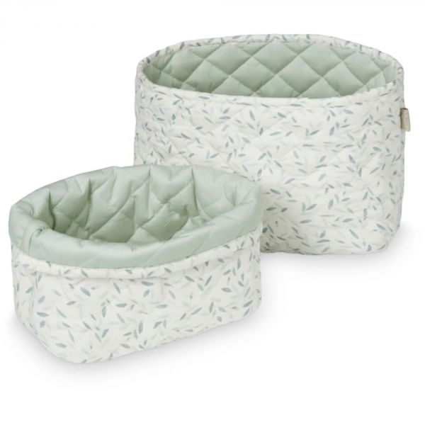 Lot de 2 paniers de rangement Green Leaves