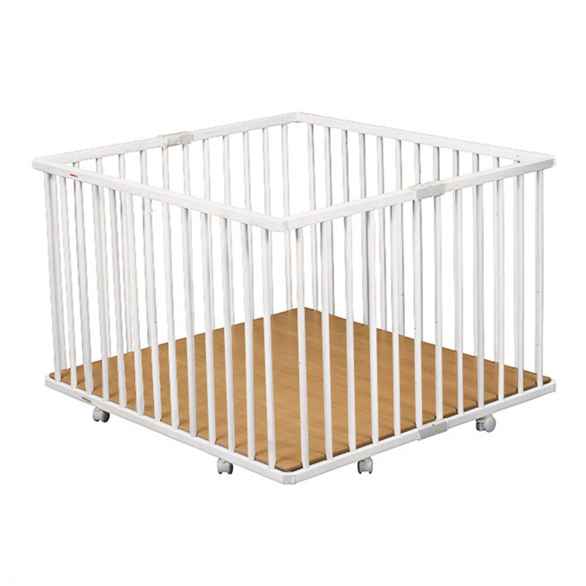 Combelle Parc Pliant Carre A Plancher Gaby Laque Blanc Made In Bebe