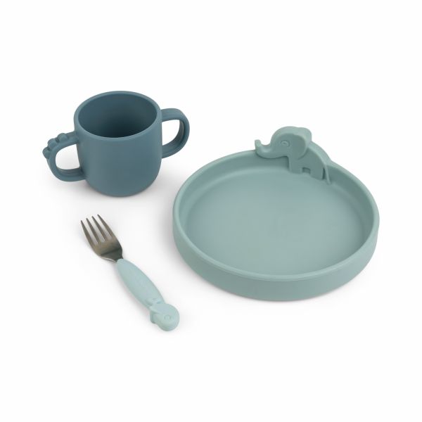 Coffret repas Peekaboo Deer friends bleu