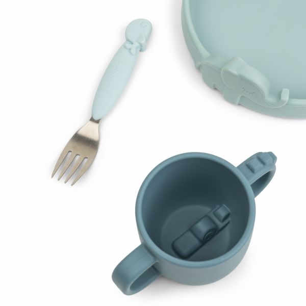 Coffret repas Peekaboo Deer friends bleu