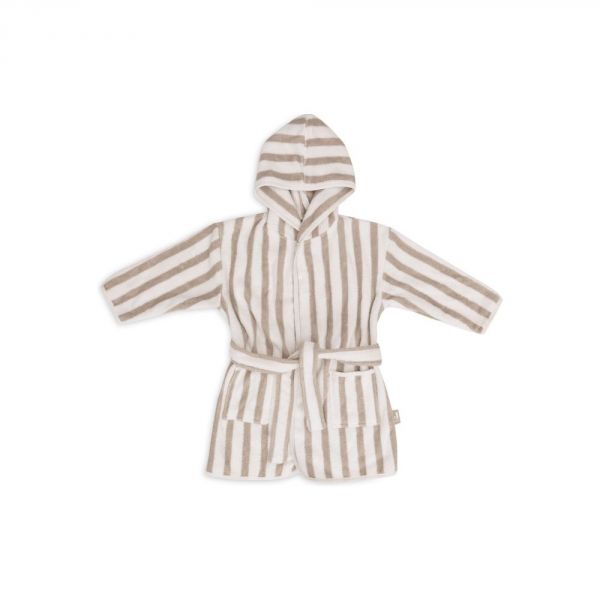 Peignoir enfant éponge 3-4 ans Stripe Olive