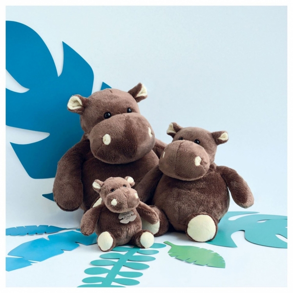 Peluche Hippopotame marron 23 cm