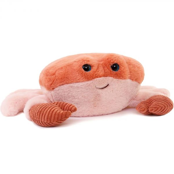 Peluche ultra douce crabe 27 cm - Corail