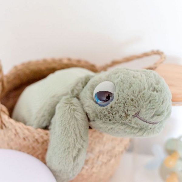 Peluche ultra douce Tortue 33 cm - Sauge