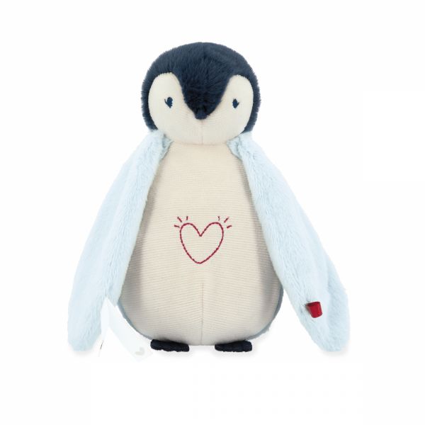 Peluche Veilleuse pingouin bleu